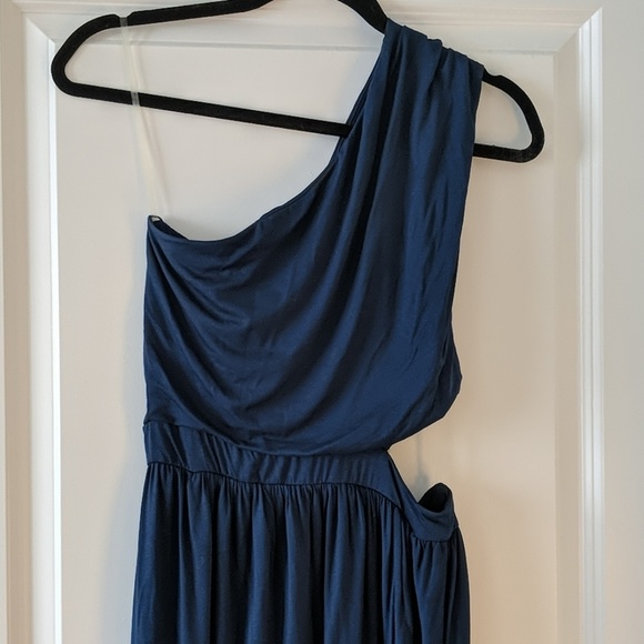 Blue one-shoulder, cutout lush dress - Picture 2 of 8